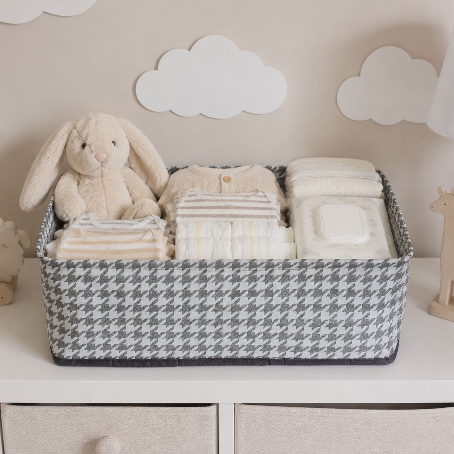 Foldable Cloth Organizer Basket Fabric Storage Box For Clothes Toys (1 Pc)