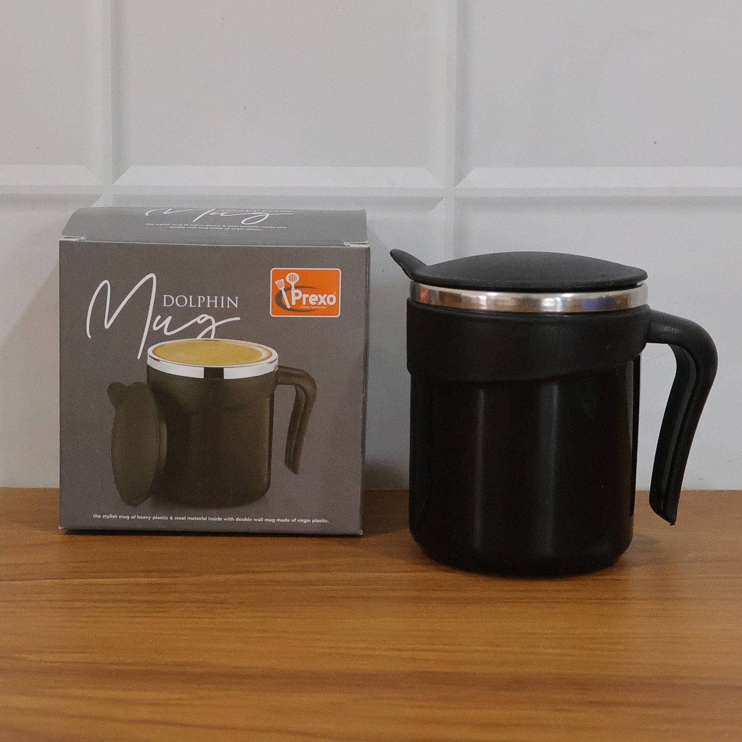 Prexo Modern Insulated Dolphin Mug With Lid (1 Pc 200 Ml Approx)