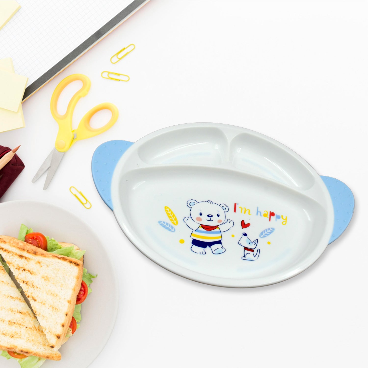 8176 5in1 Baby Feeding Set For Kids And Toddlerschildren Children Dinnerware Set - Feeding Set For Kids Cartoon Design Plate Cup Spoon Fork  Tableware Cutlery For Kids Microwave  Dishwasher Safe (5 Pcs Set)