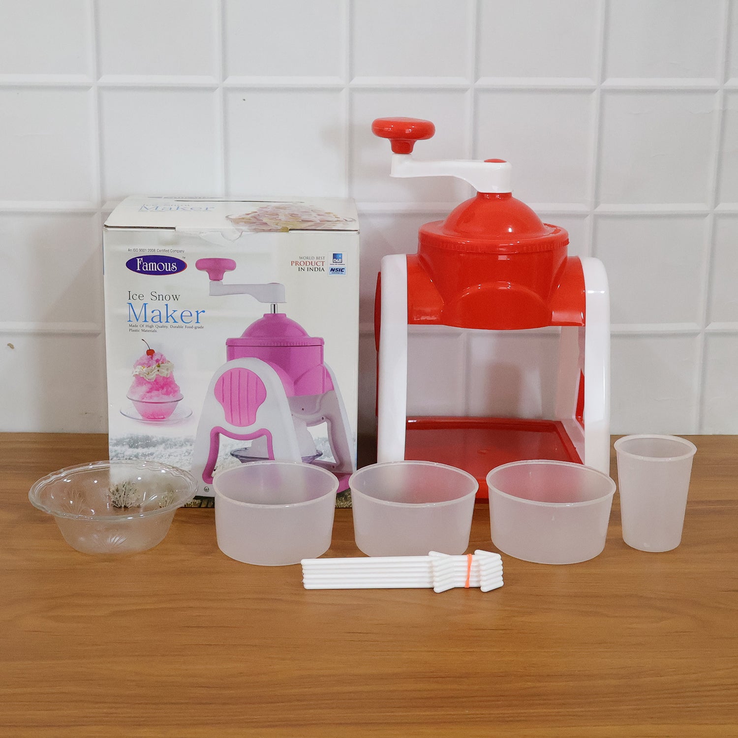 Manual Ice Snow Maker Machine (1 Set Red Color)