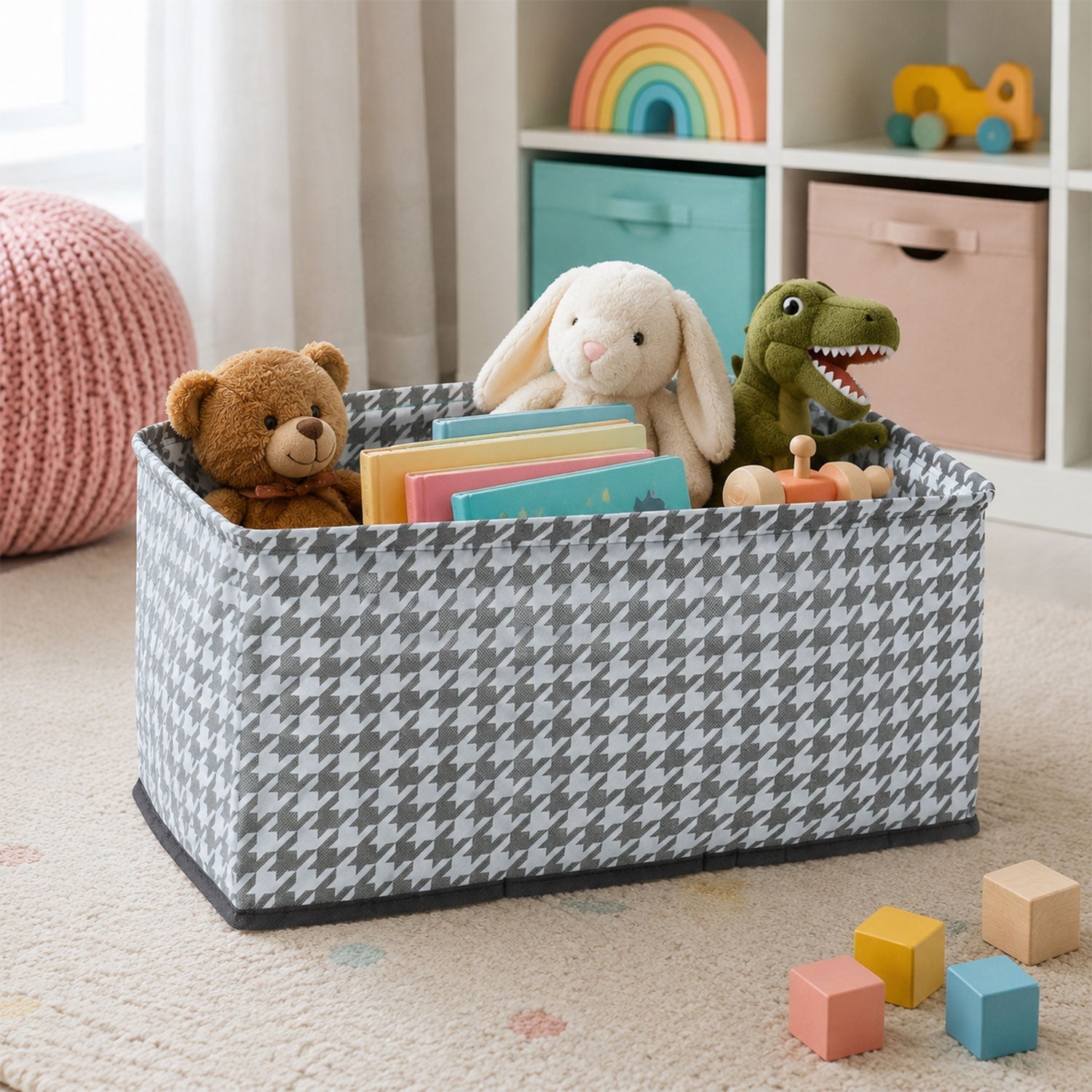 Foldable Cloth Organizer Basket Fabric Storage Box For Clothes Toys (1 Pc)