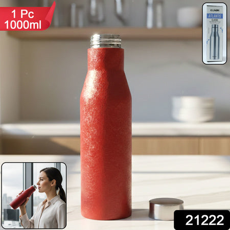 Stainless Steel Water Bottle Red Color (1000 Ml 1 Pc)